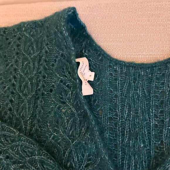 BEST Sezane Lison Cardigan XS/S/M Emerald Green French Knit Causal Wool - Picture 5 of 10